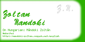zoltan mandoki business card