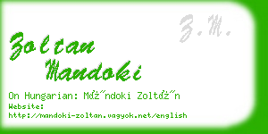 zoltan mandoki business card